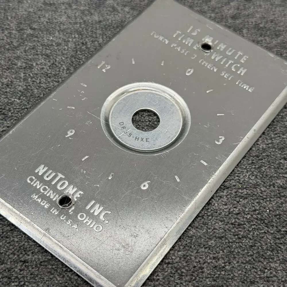 Vintage NuTone 15 Minute Timer Wall Face Plate Brushed Aluminum Replacement USA